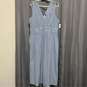 Chic Blue Striped Maxi Dress